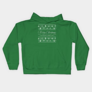 Merry Christmas Night Party Green Kids Hoodie